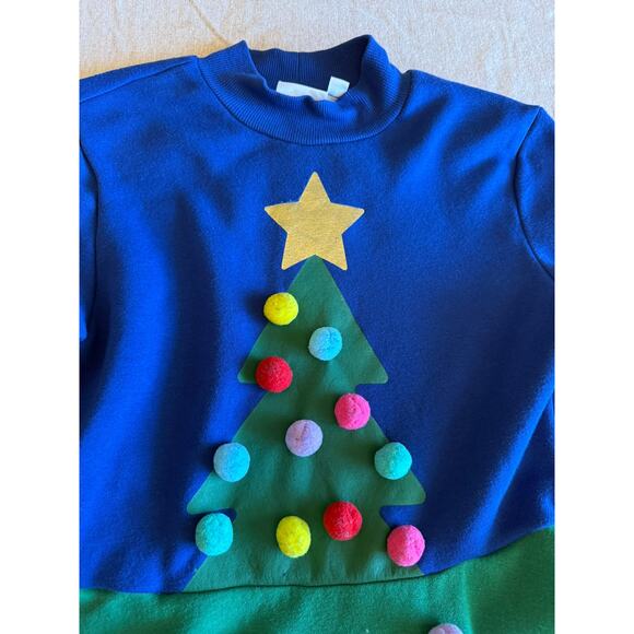 Mighty Fine Christmas Tree Sweatshirt Dress Women's S - Picture 2 of 6